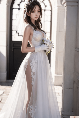 فستان الزفاف الأبيض النقي-1080