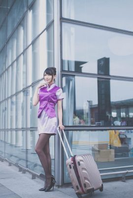 (صورة نموذجية) عارضة أزياء تايوانية – ملابس مضيفة Tsai Yixin تصوير خارجي (42P)