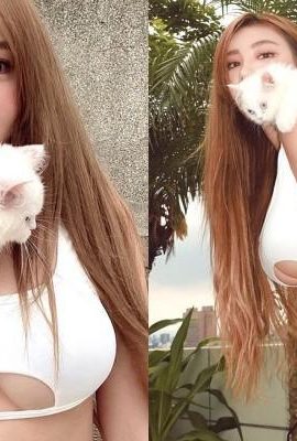 لا تحرج تلك القطة، تعال إلي إذا حدث شيء ما! مشهورة الإنترنت فائقة الصدور “هوانغ لين” تظهر ثدييها الضخمين (31P)