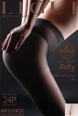(Ligui Internet Beauty) Ligui لديه صورة جميلة نادرة لحرير Xiao Ding الأسود في Sky Kelly (25p)