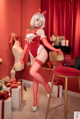(مجموعة عبر الإنترنت) Girl Girl Bonnie “Christmas Red Dress” VIP الحصري (135p)