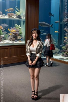 تنورة ذات طبقة رورينا وحوض السمك