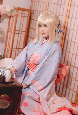 (مجموعة عبر الإنترنت) بيونكوس (ピオン) cosplay صابر كيمونو – أمر القدر الكبير (34P)