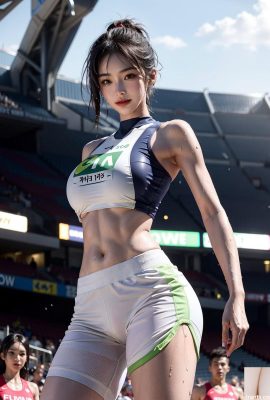 فتاة في ملابس رياضية ضيقة